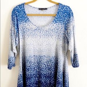 Rose  & Olive Scoop Neck 3/4 Sleeve Tunic 1X